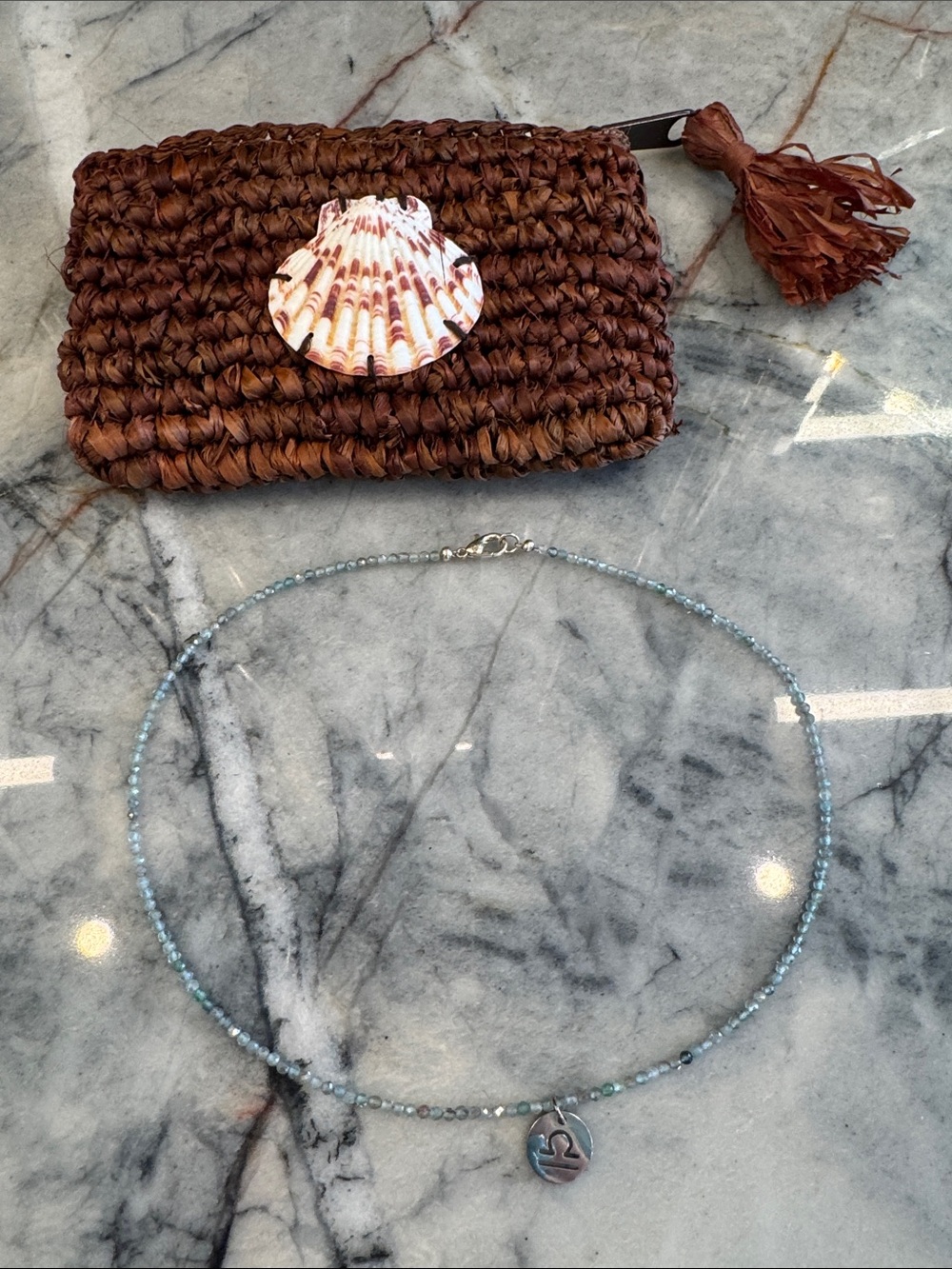 Handmade Crystal Libra Zodiac Choker Necklace